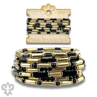 Matte gold and mixed bead bracelet