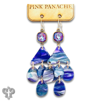 Acrylic triangle and Austrian crystal earring, last call