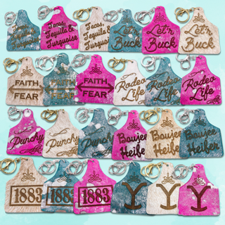 Western ear tag key ring Last Call
