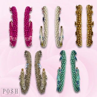 Seed bead hoop earring