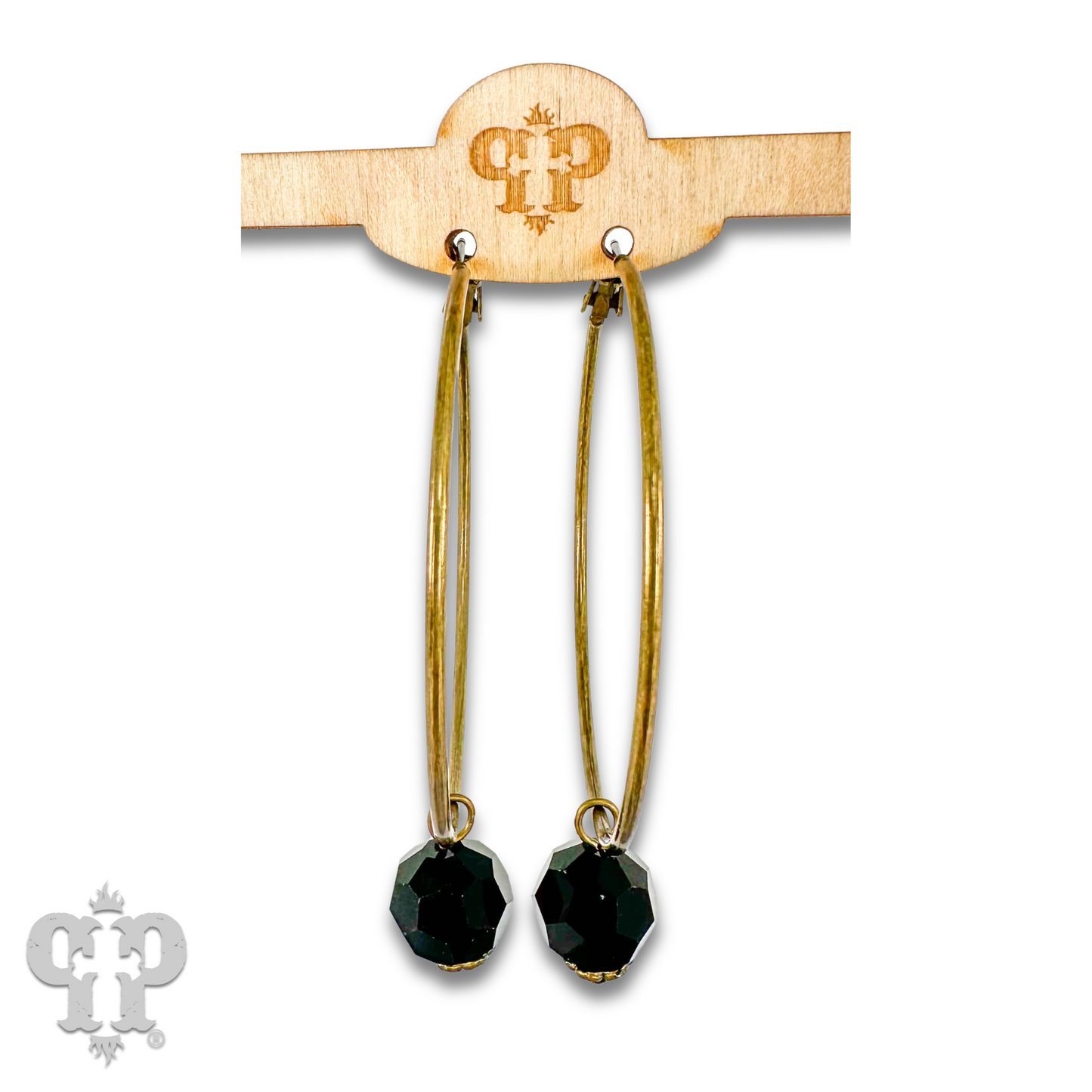 Hoop and bead drop earring