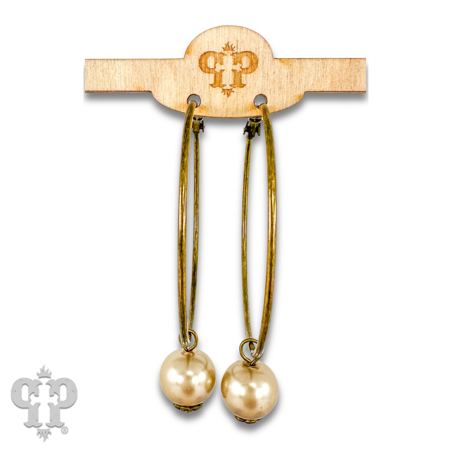 Hoop and bead drop earring