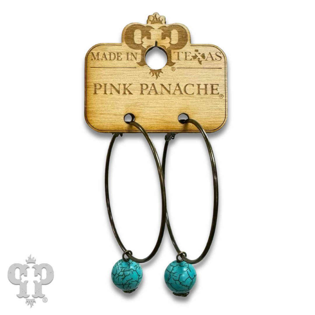 Hoop and bead drop earring