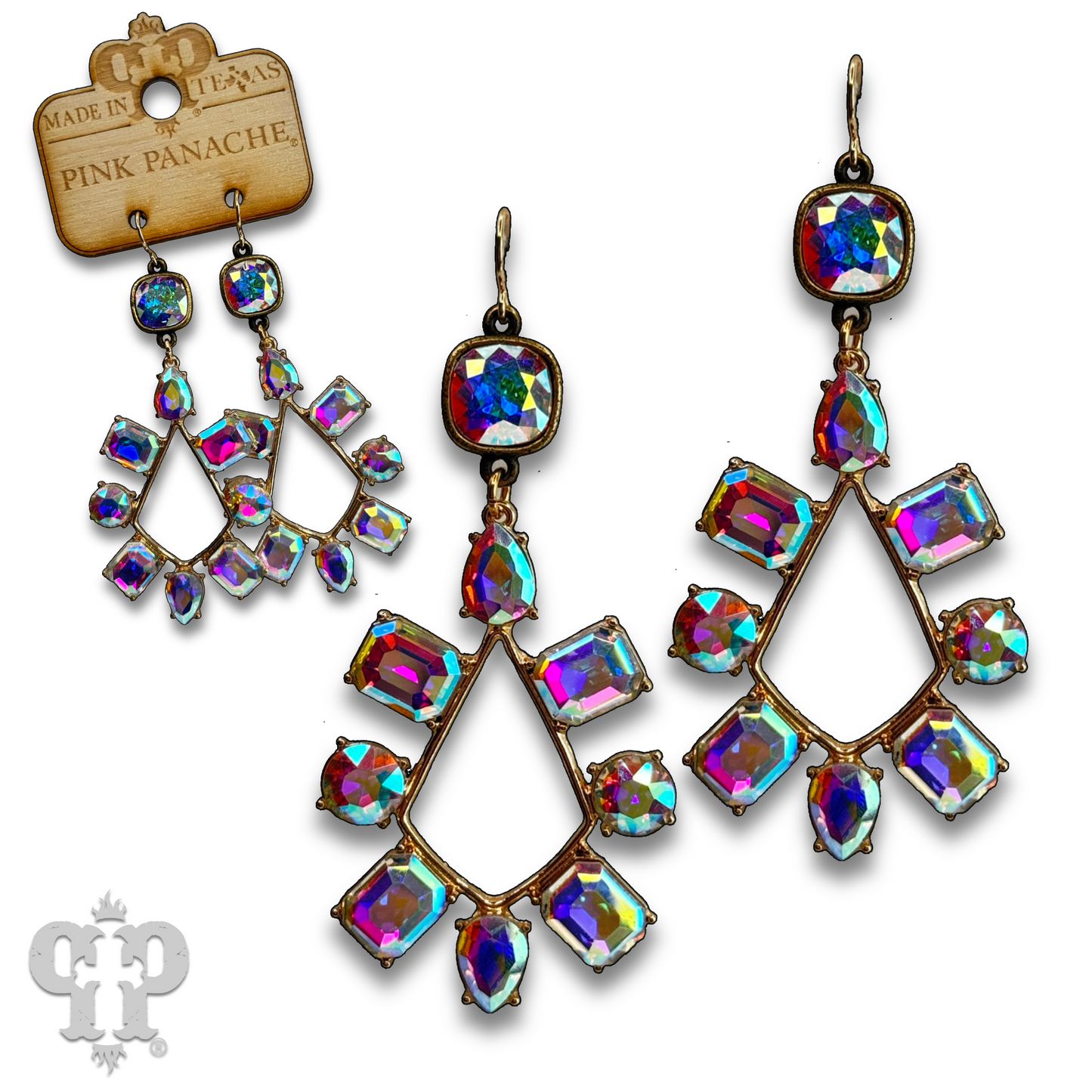 Rhinestone chandelier teardrop earring with Austrian crystal