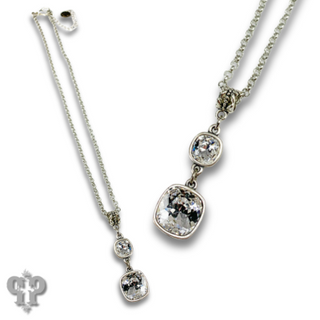 Double square Austrian crystal necklace