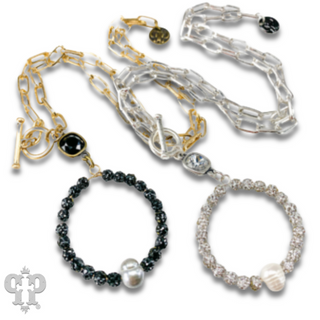 Pave rhinestone bead necklace, Austrian crystal