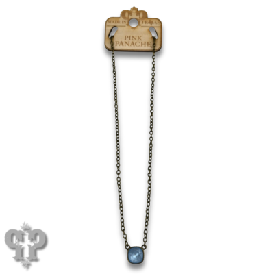 Austrian square crystal chain necklace, 10mm