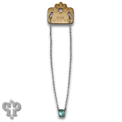Austrian square crystal chain necklace, 10mm