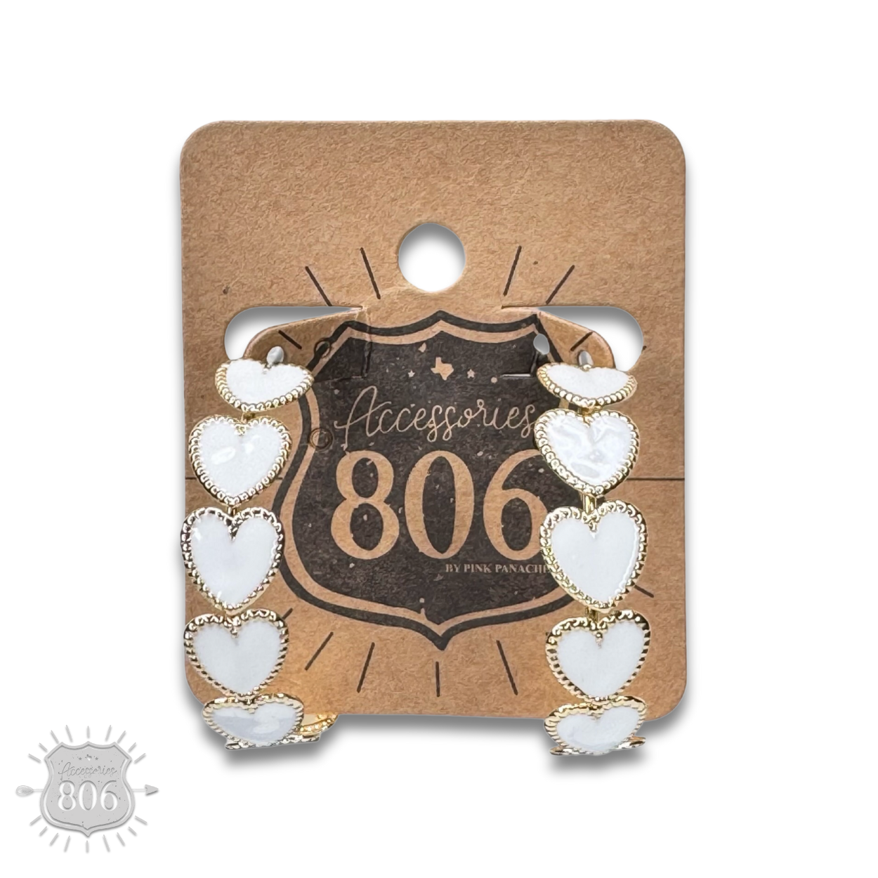Enamel heart hoop earring