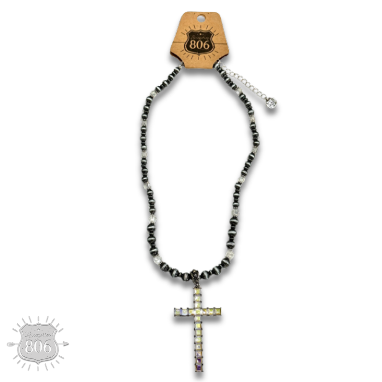 Rhinestone cross necklace
