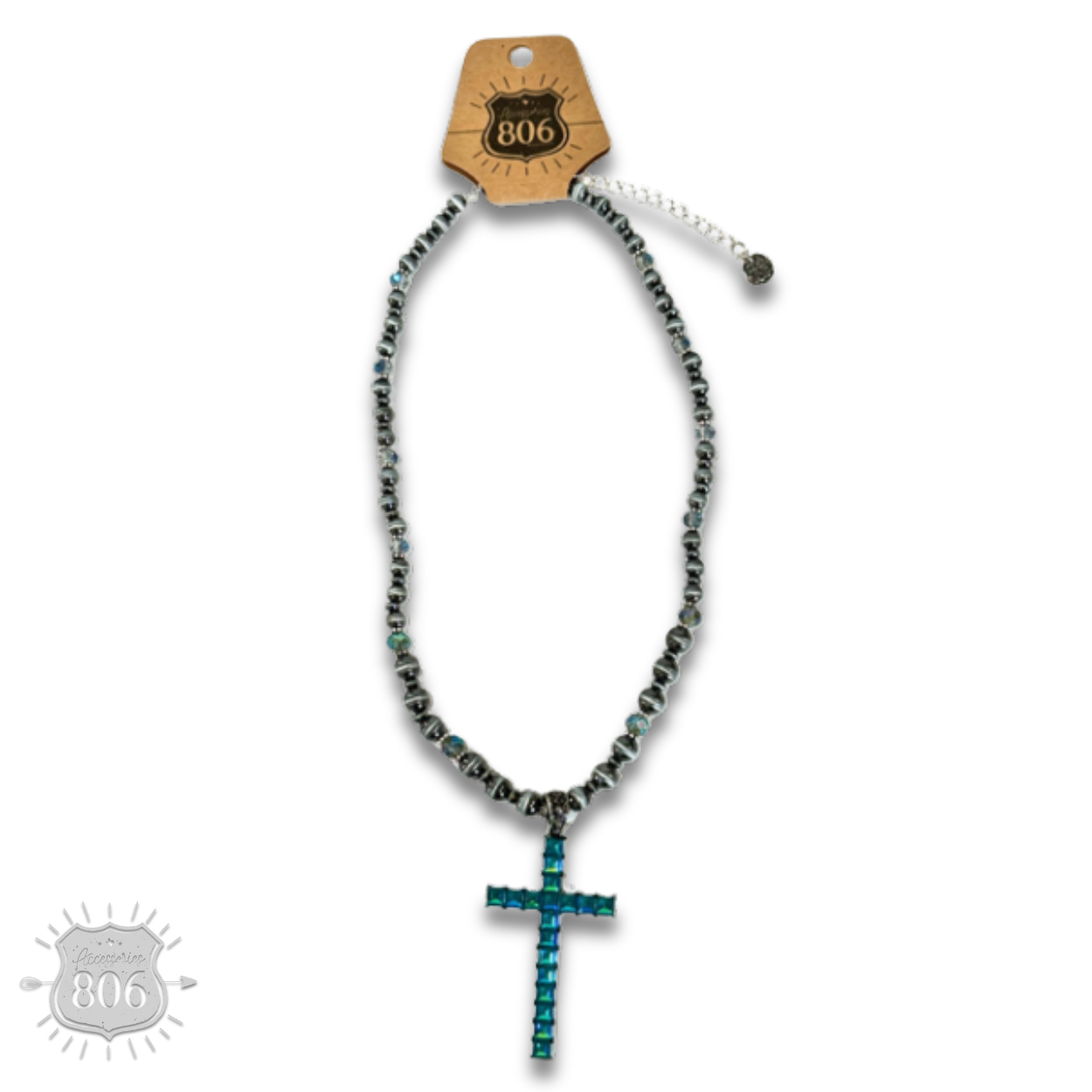 Rhinestone cross necklace