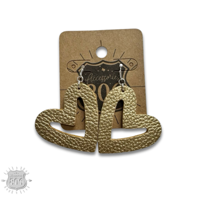 Pebbled leather heart earring