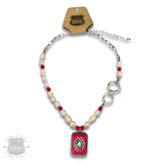 Western pearl bead pendant necklace