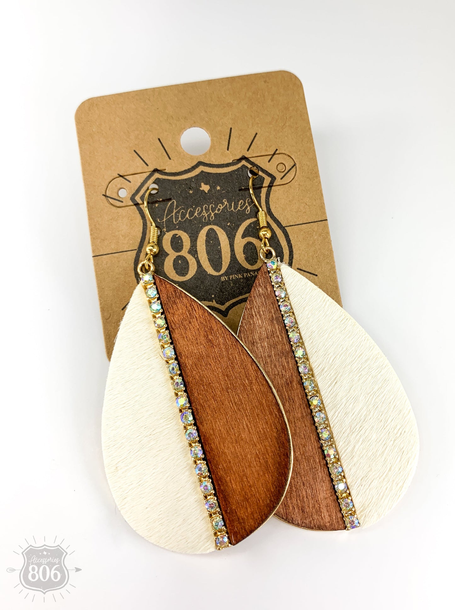 Mixed media teardrop earring, last call