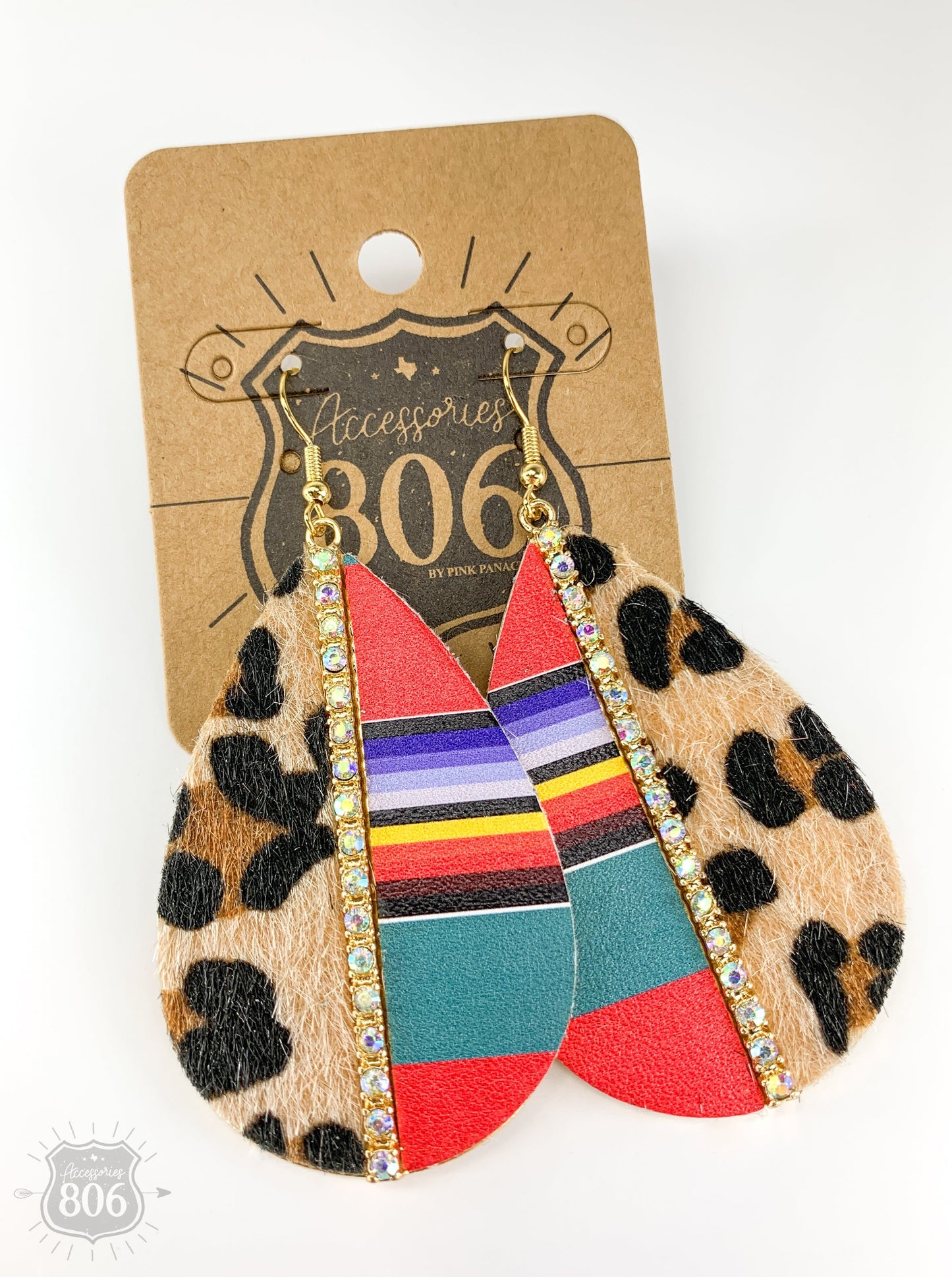 Mixed media teardrop earring, last call