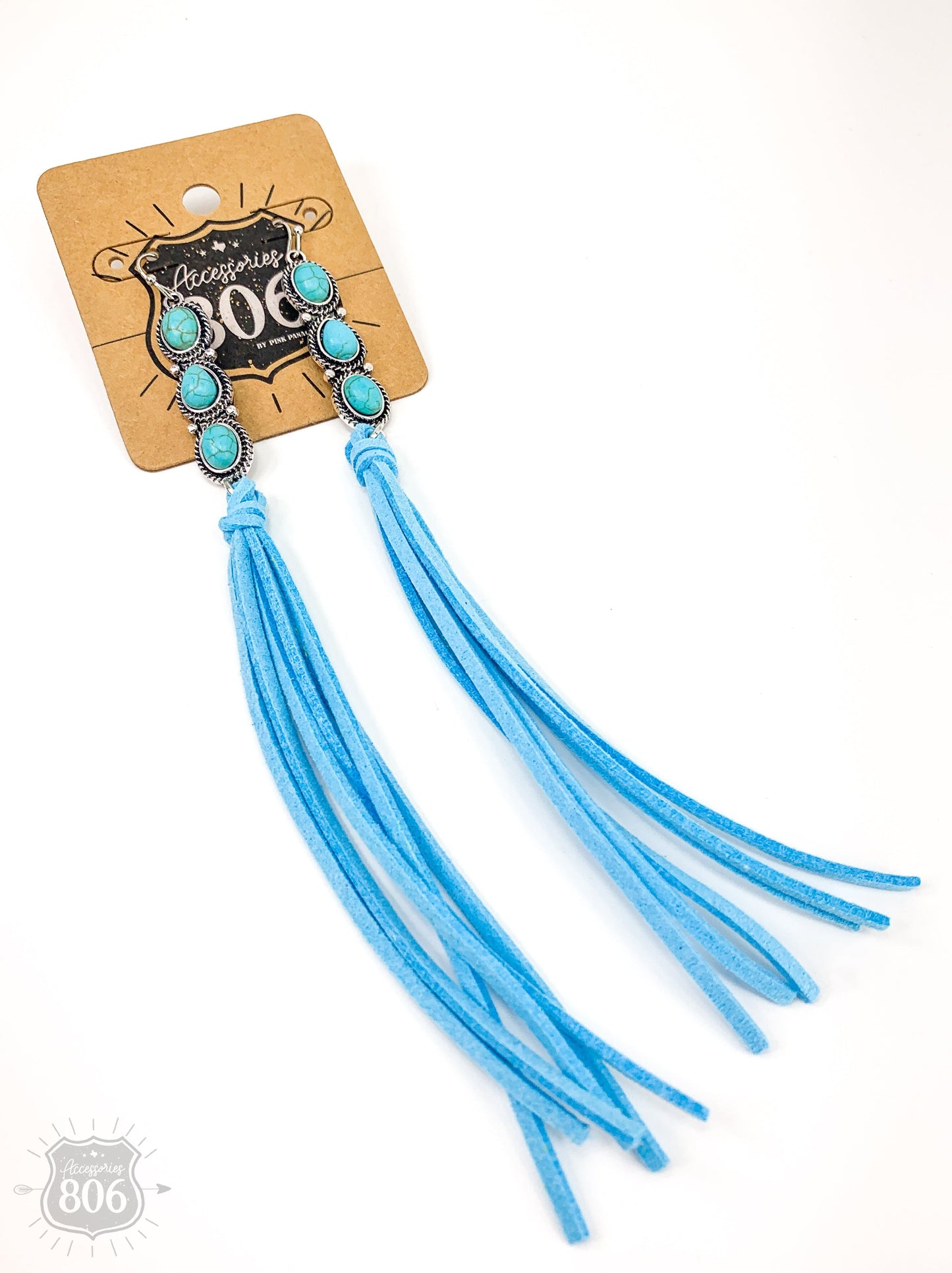Triple stone and tassel earring, last call