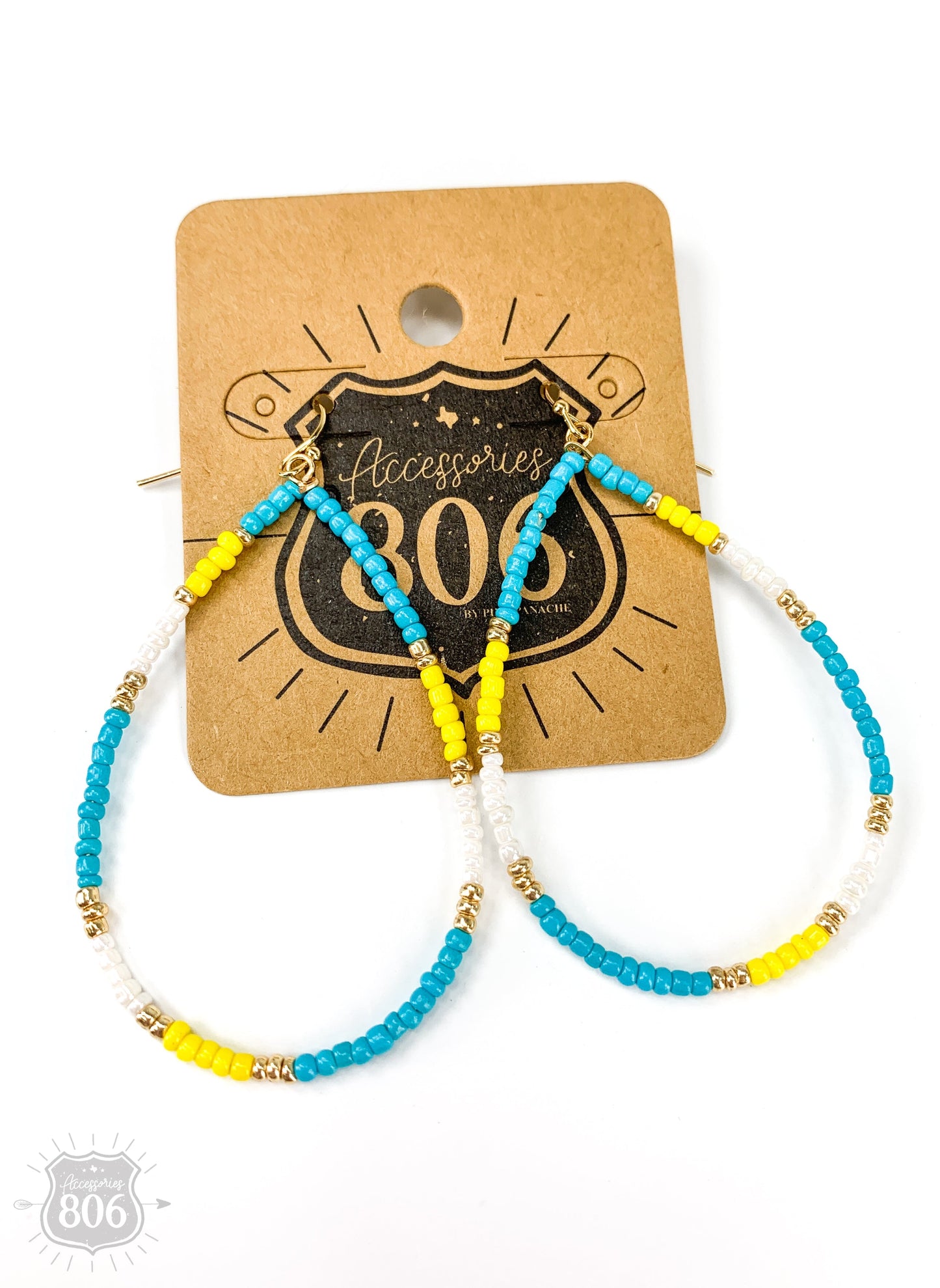 Turquoise seed bead teardrop earring, last call