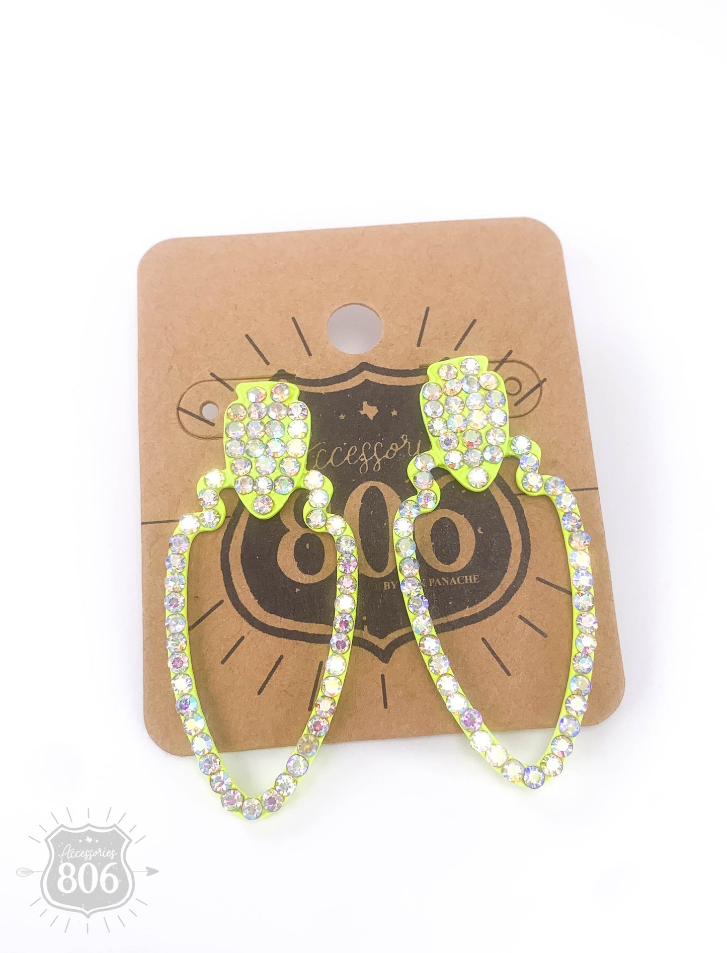 Rhinestone arrowhead earring, last call