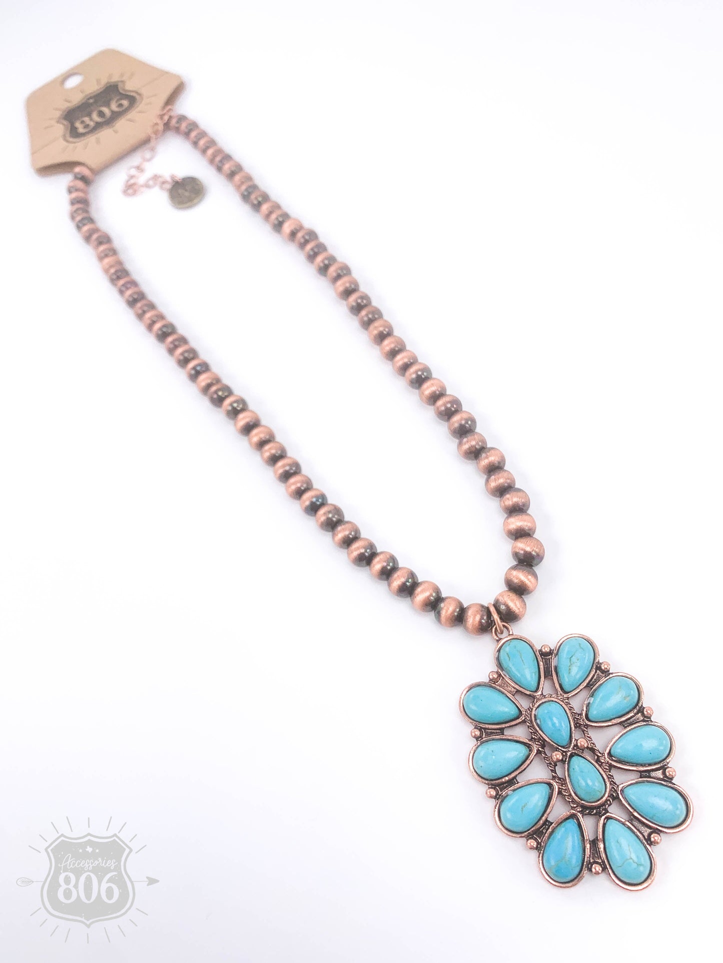 Stone oval flower necklace, last call