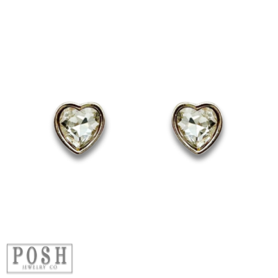 Rhinestone heart stud earring