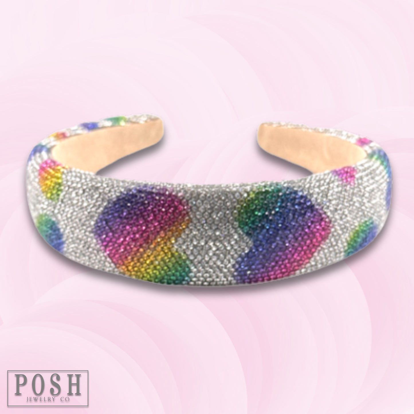 Multi-color rhinestone headband
