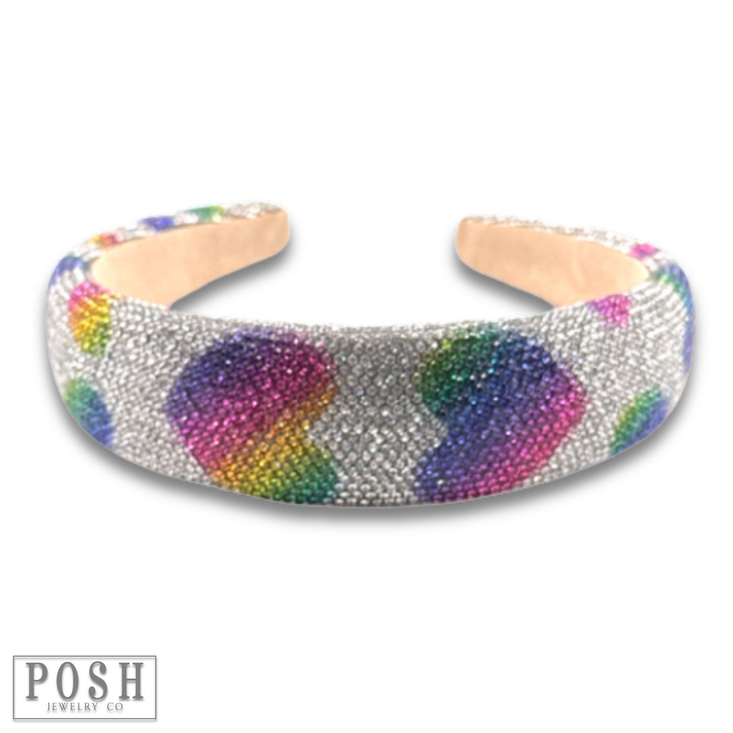 Multi-color rhinestone headband