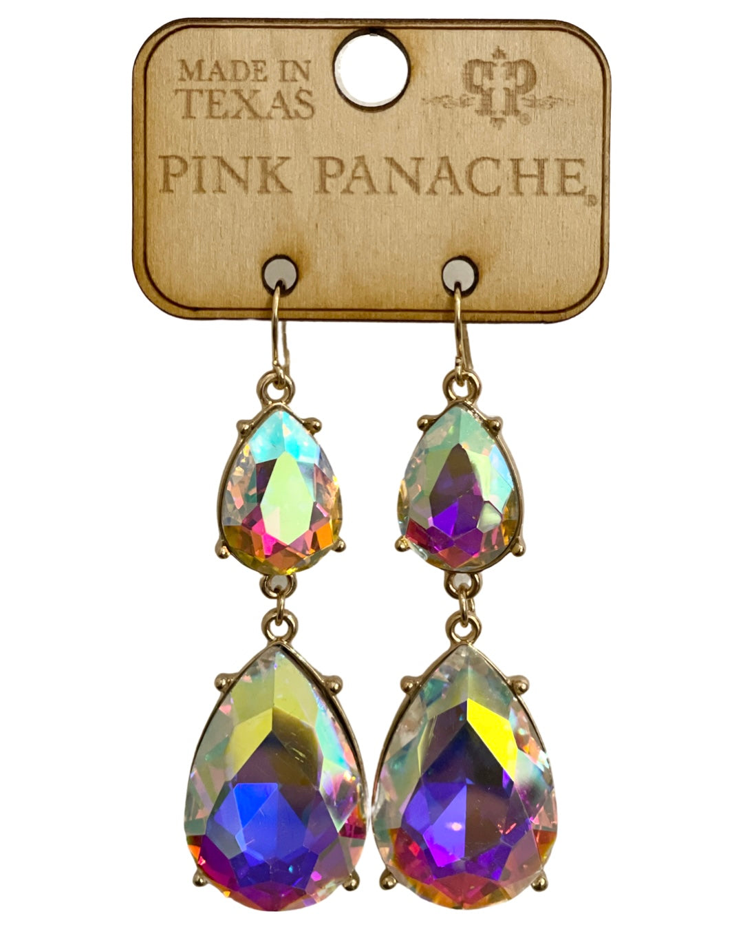 Rhinestone double teardrop earring