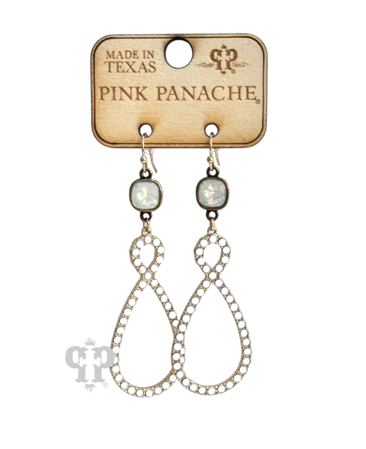 Rhinestone infinity earring, Austrian crystal