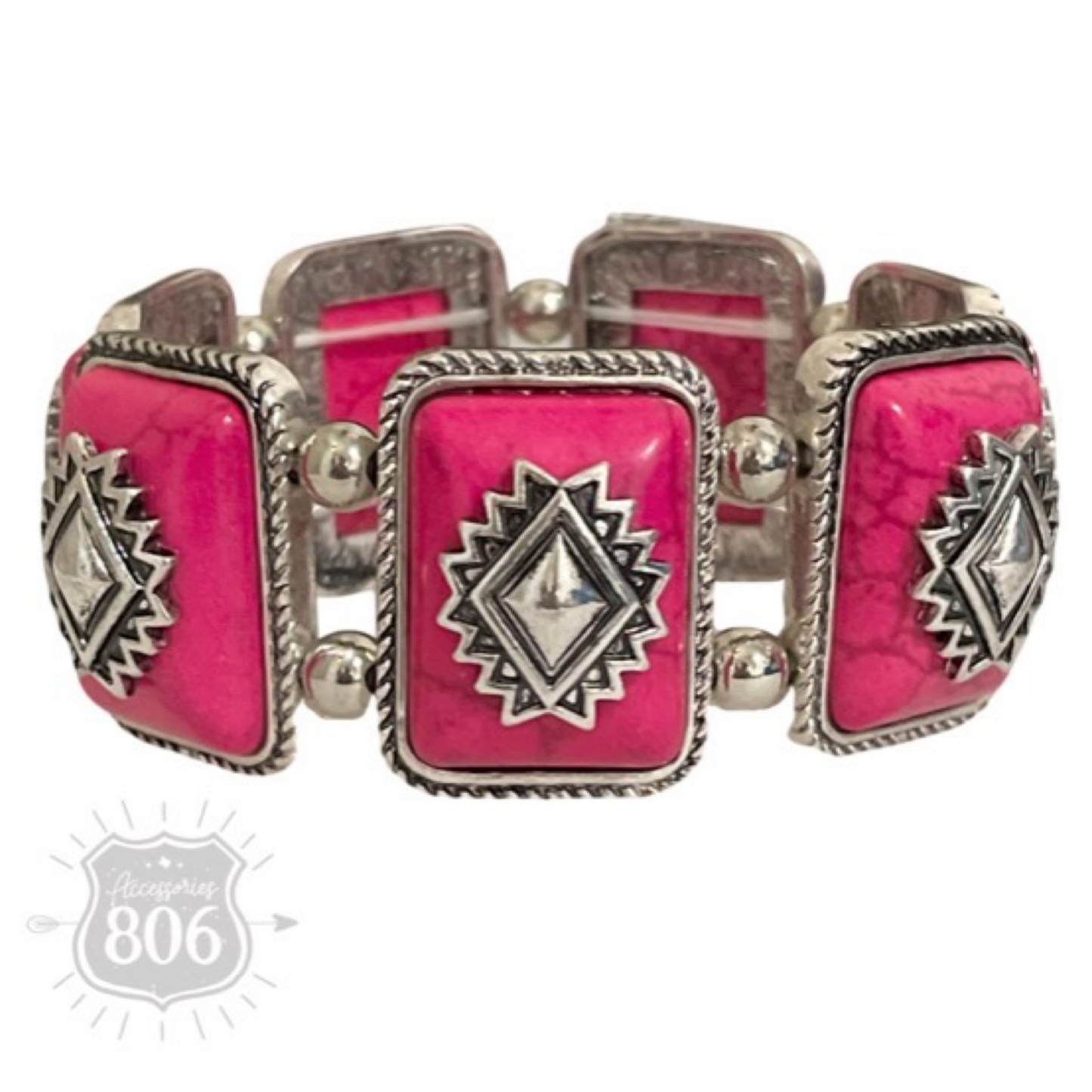 Rectangle aztec stone bracelet