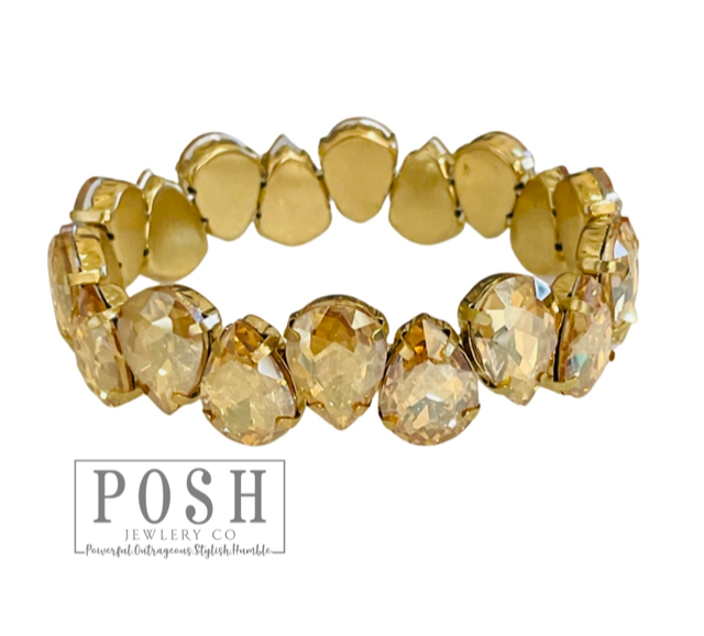 Rhinestone teardrop bracelet