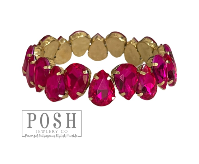 Rhinestone teardrop bracelet
