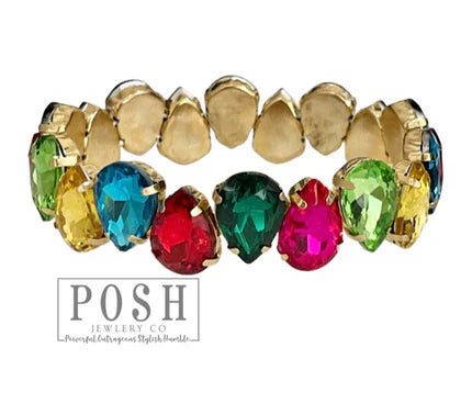 Rhinestone teardrop bracelet