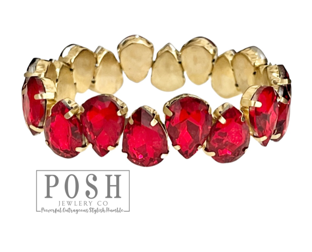 Rhinestone teardrop bracelet