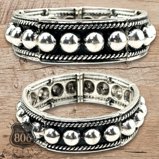 Burnished silver cuff bracelet