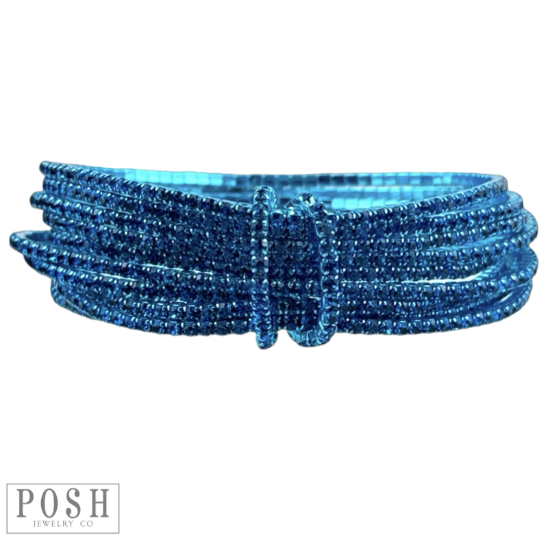 Tiny rhinestone stretch bracelet set