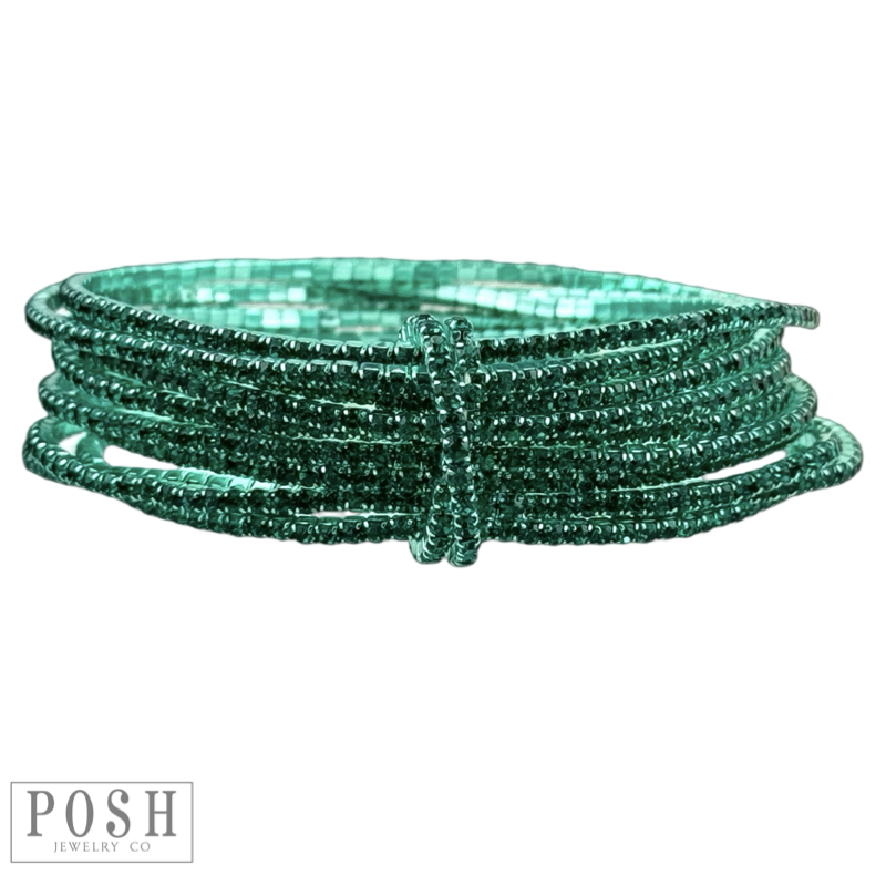 Tiny rhinestone stretch bracelet set