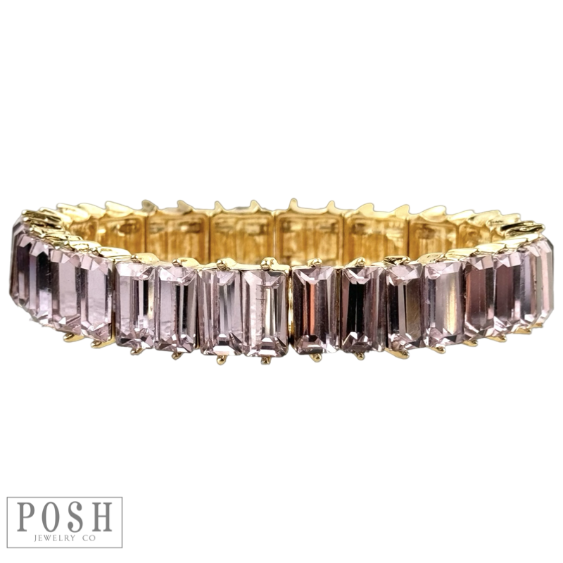 Double rectangle rhinestone bracelet