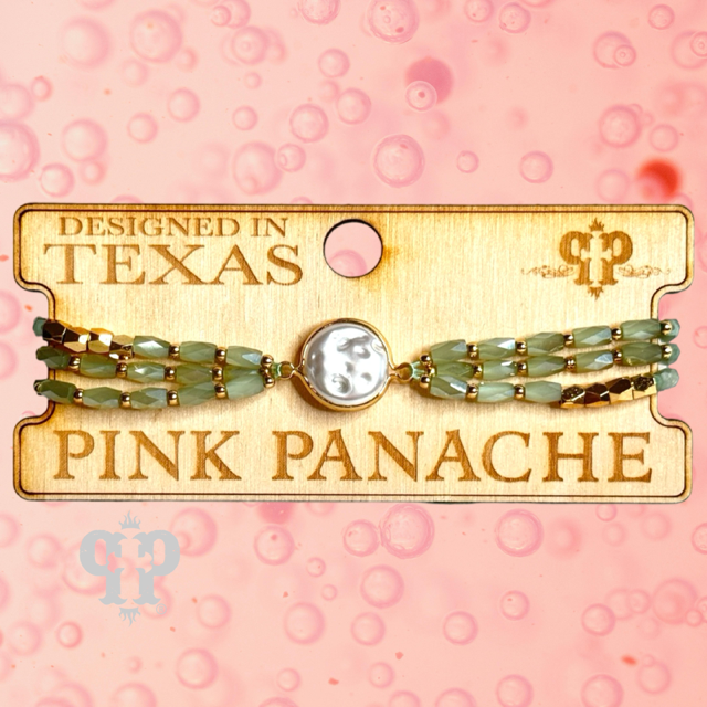 Drawstring bracelet with coin pearl