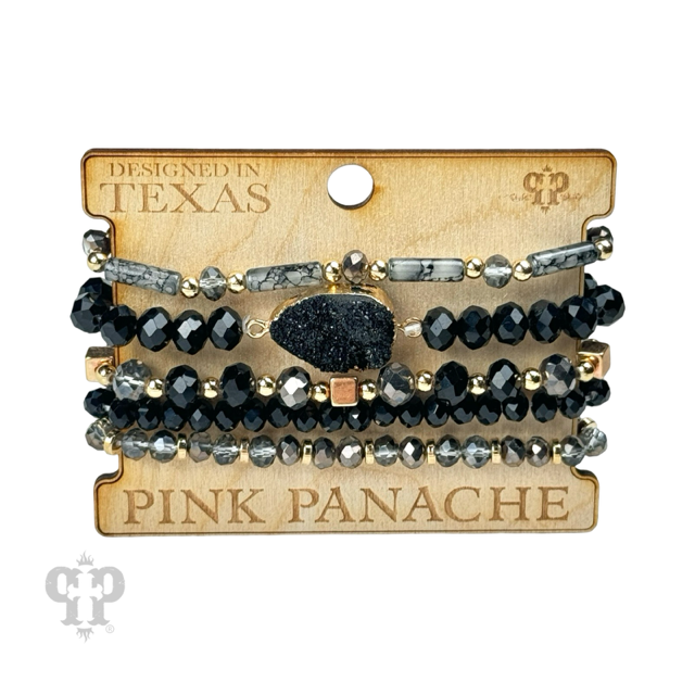 Five strand druzy bracelet set