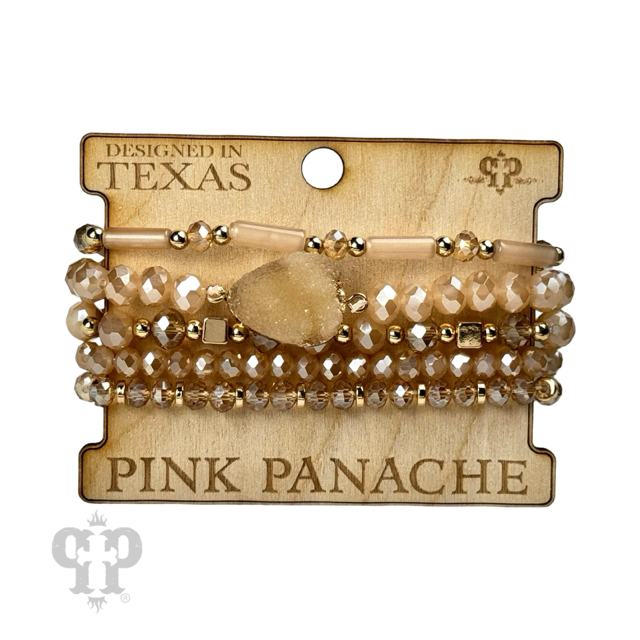 Five strand druzy bracelet set