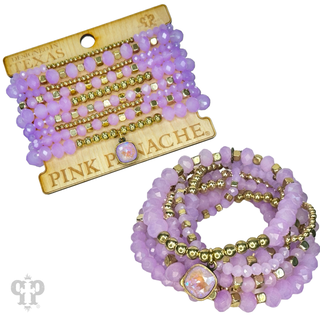 Beaded bracelet stack set, Austrian crystal