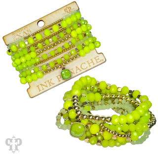 Beaded bracelet stack set, Austrian crystal