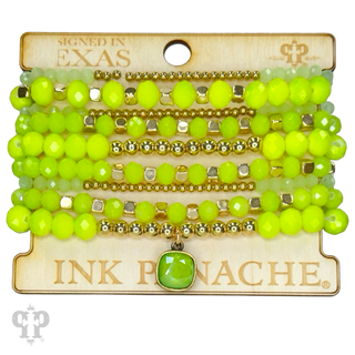 Beaded bracelet stack set, Austrian crystal