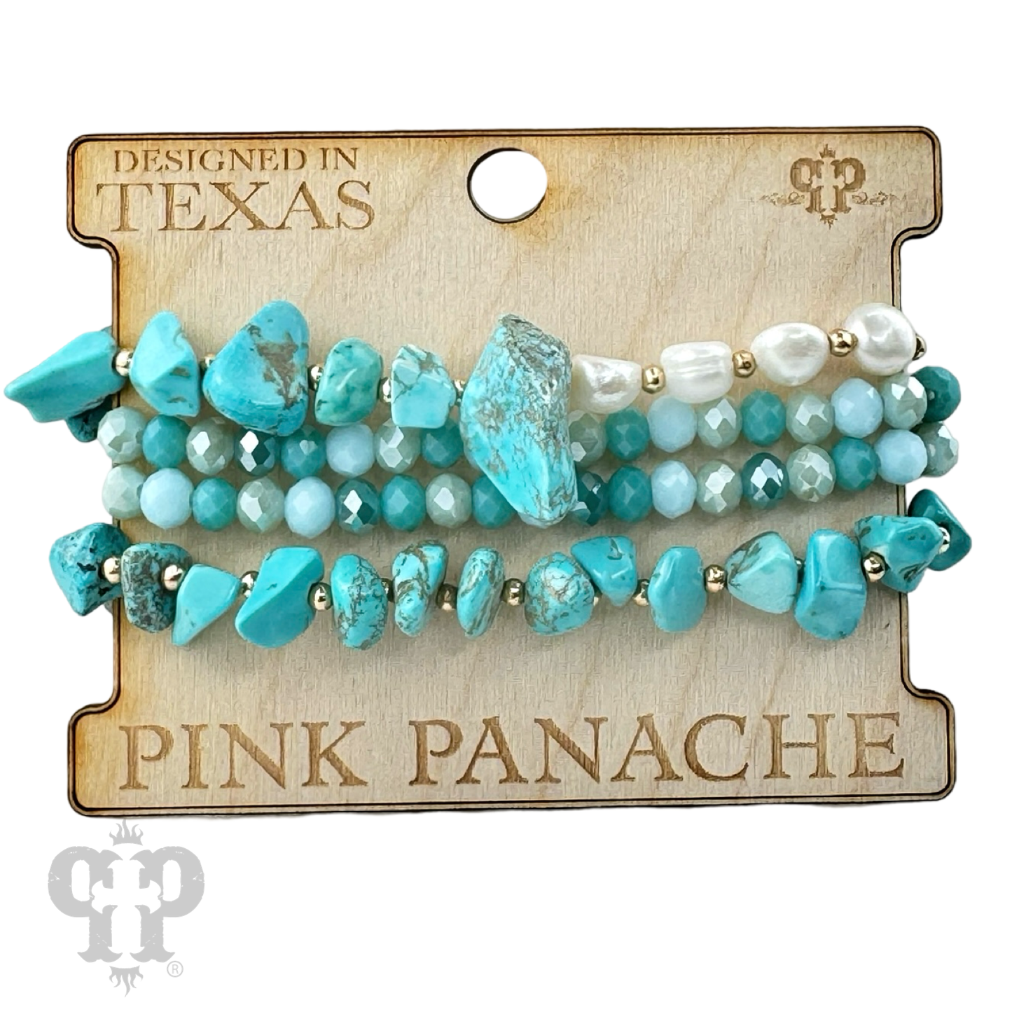 Freshwater pearl and stone bracelet set