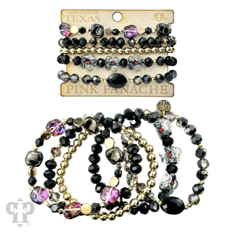 Glass bead variety mix bracelet stack