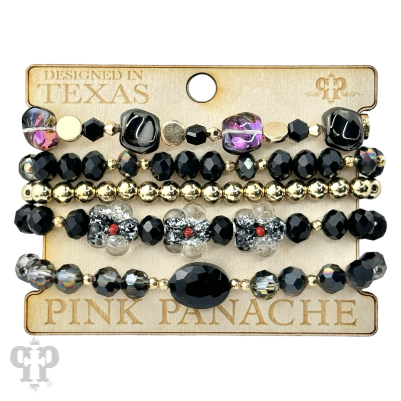 Glass bead variety mix bracelet stack