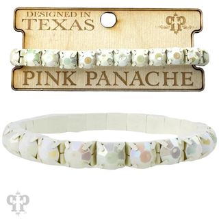 Prong set rhinestone stretch bracelet