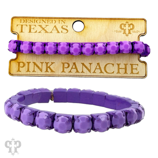 Prong set rhinestone stretch bracelet