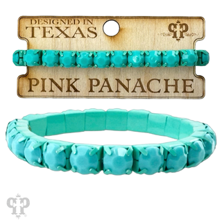 Prong set rhinestone stretch bracelet