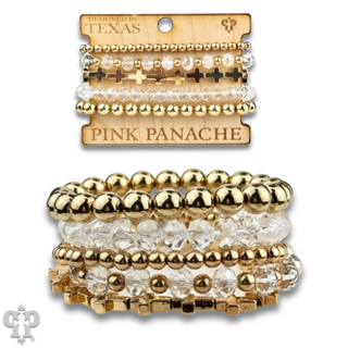 Cross bead bracelet stack